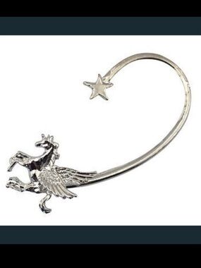 Unicorn Pegasus Silver Pierced Earring wEar-Cuff Shooting Star Festival